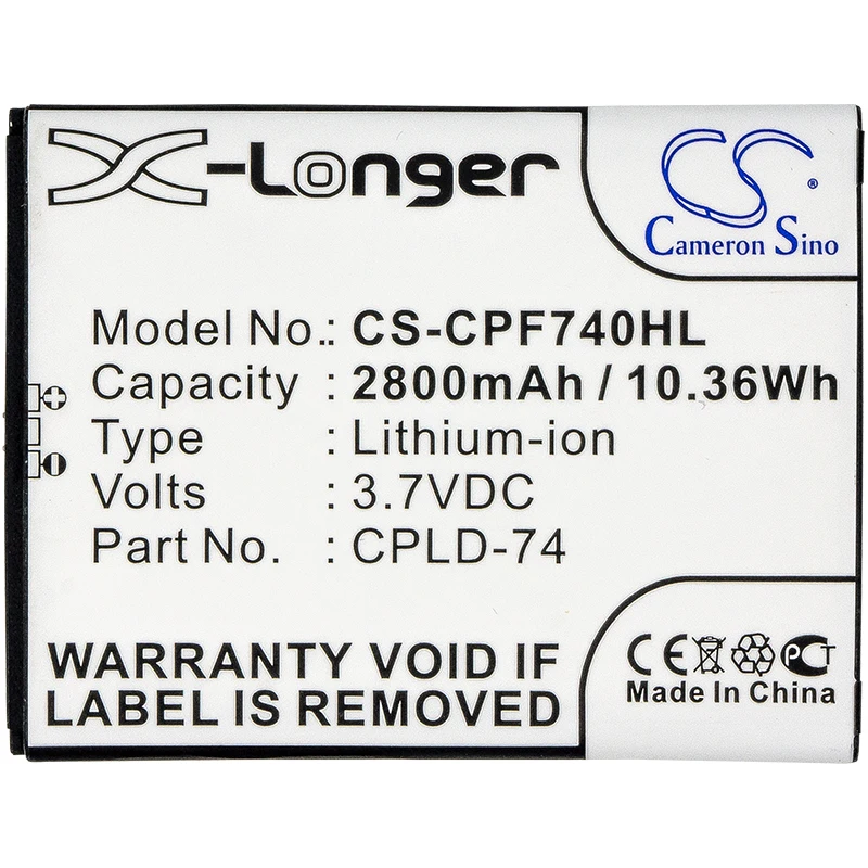 

Аккумулятор емкостью 2800 мАч для CP5860EM Quattro 4G