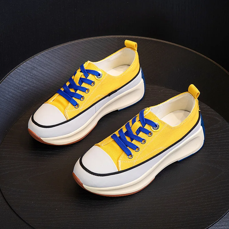 

Кроссовки LEOSOXS женские холщовые, Повседневная модная обувь на толстой платформе, со шнуровкой