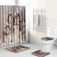christmas series shower curtain mat set african woman series 4pcs set shower curtain toilet lid cover bath mat rugs set