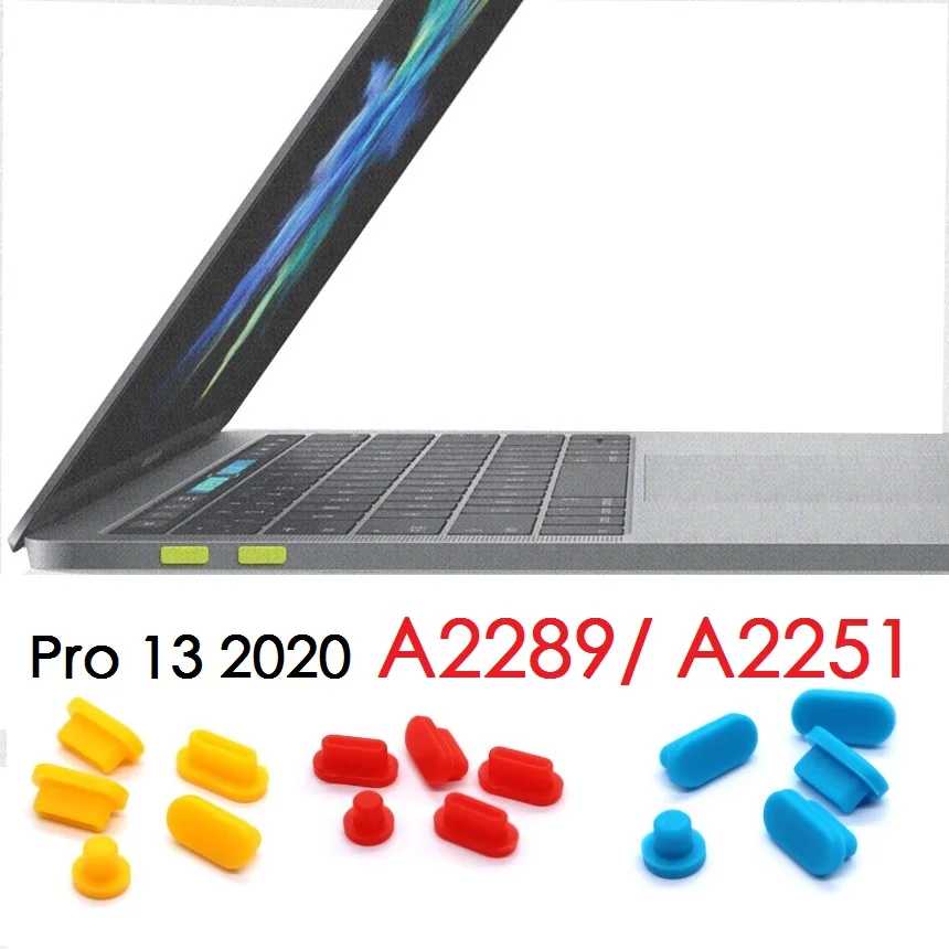 Силиконовая Пылезащитная заглушка для Macbook Pro 13 2020 Touch Bar A2289 A2251 пылезащитная 5 шт.