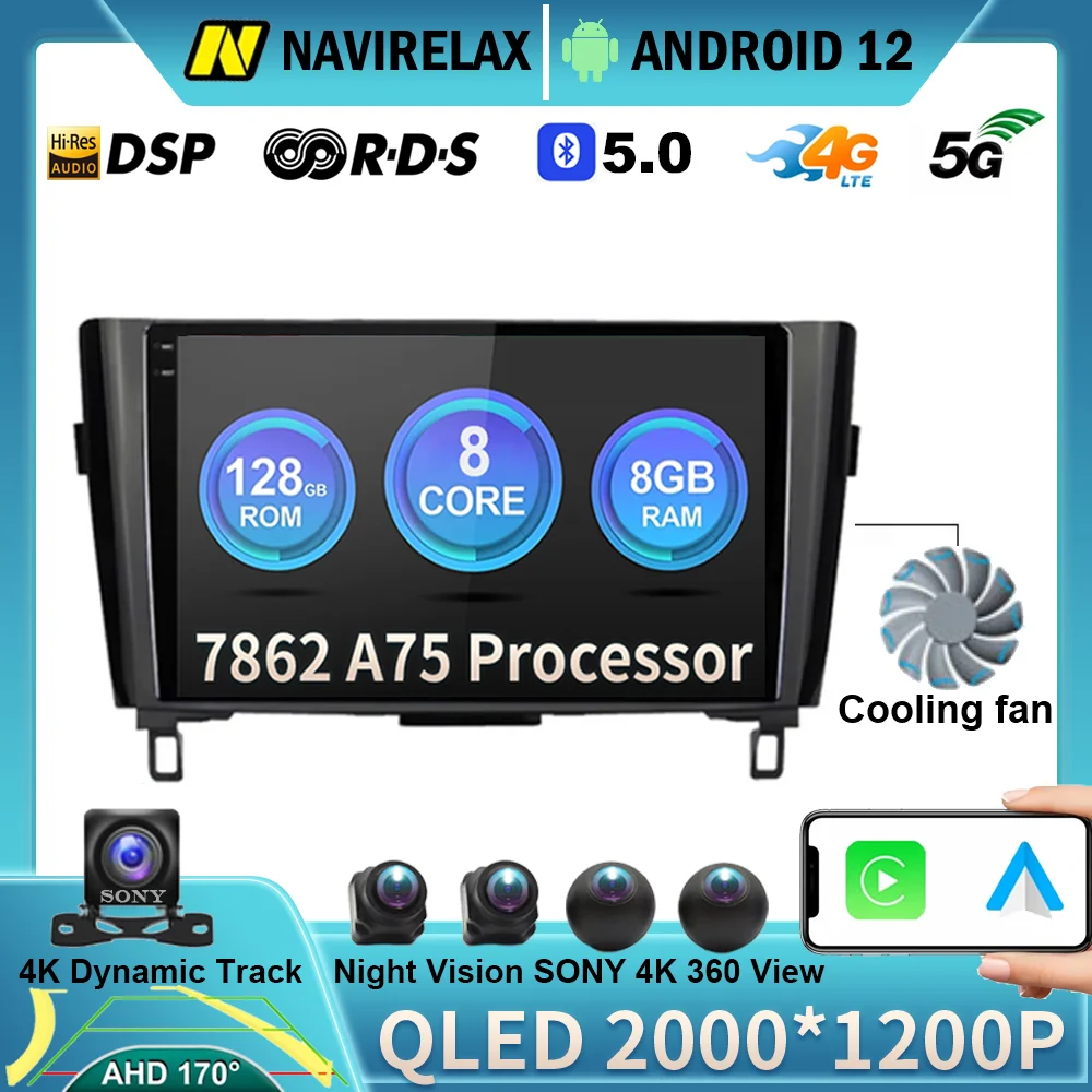 

Android 12 для Nissan Qashqai J11 X-Trail 3 T32 2013-2017 GPS-навигация Carplay JMCQ 2Din 4G Автомагнитола мультимедийный видеоплеер