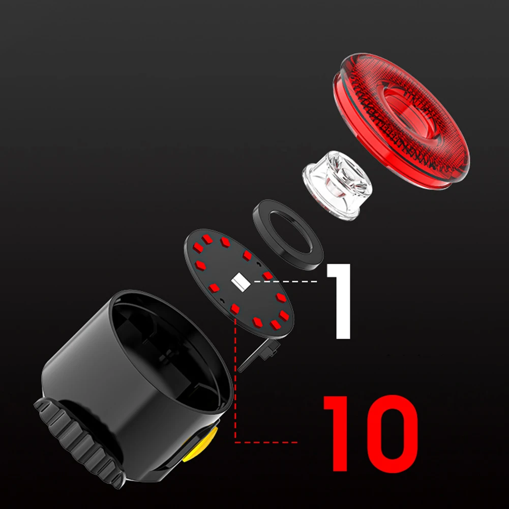 Светодиодный задний фонарь для велосипеда 30LM 250 мАч Micro USB перезаряжаемый MTB