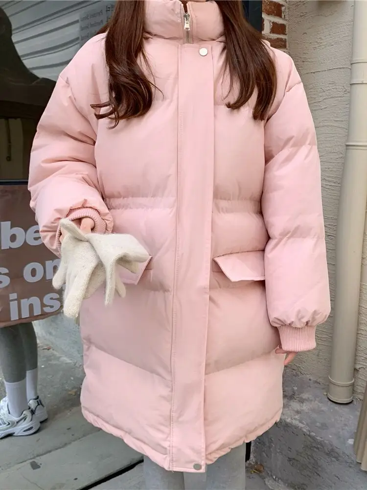 Alien Kitty 2022 New Autumn Winter Hooded Jacket Women Thicken Warm Basic Coat Korean Style Loose Solid Outerwear Long Parkas