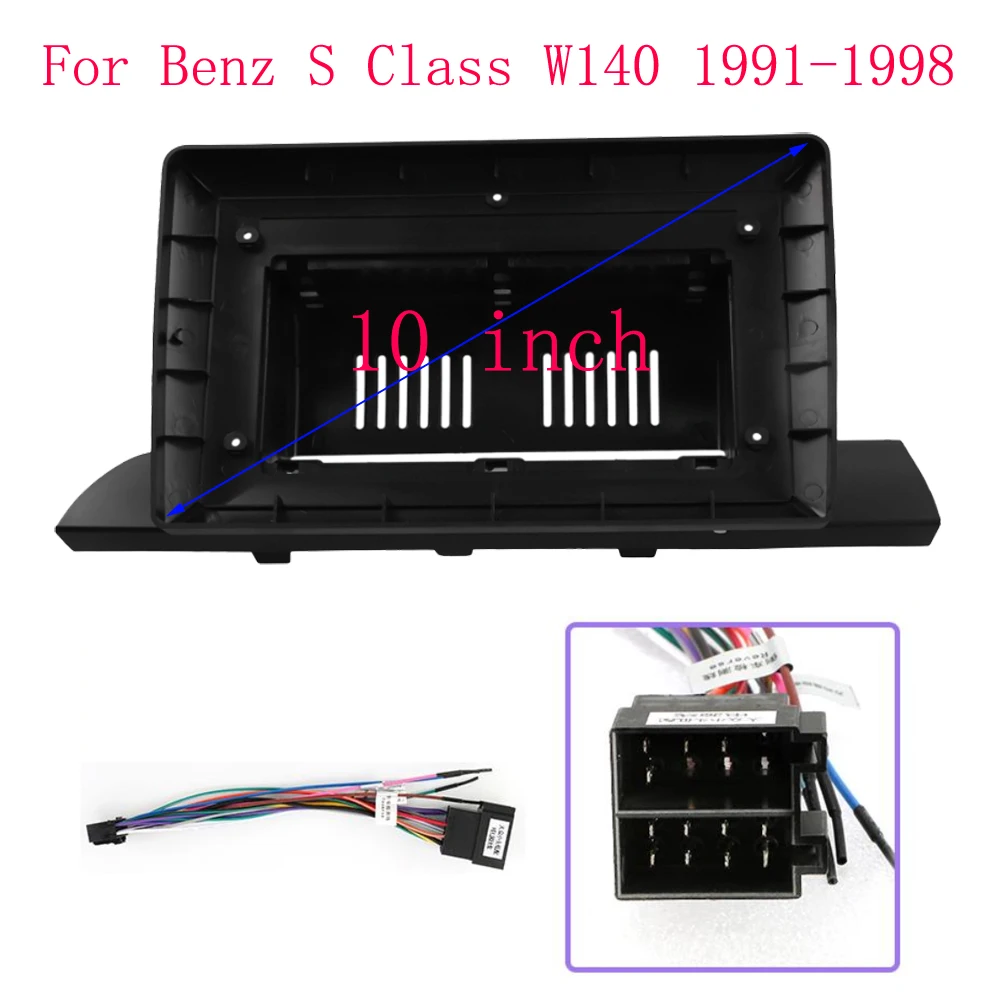

WQLSK 10-дюймовый автомобильный адаптер для рамки, Android радиоприемник, комплект панели для крепления приборной панели для Benz S Class W140 1991-1998 гг.