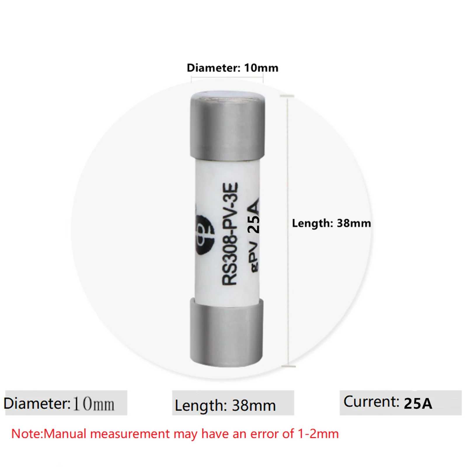 1000 в 10*38 мм 8A 10A 12A 15A 20A 25A DC PV плавкий предохранитель для металлических сплавов
