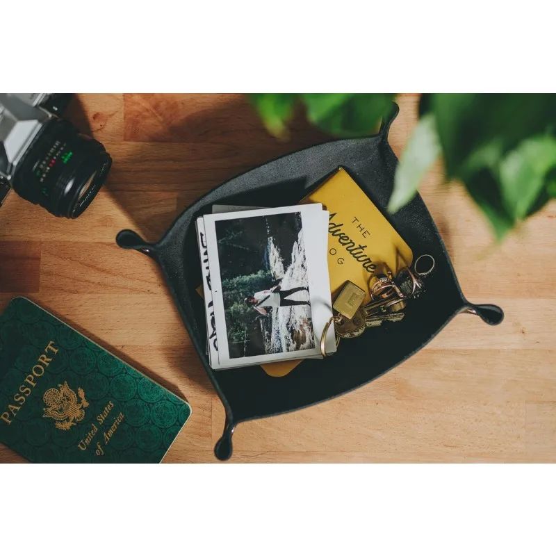 

Personalized Valet Tray，Dad Gift，Custom Home Decor, Leather Pipe Foldable Rollable Tobacco Valet Tray for Tobacco Wallets Keys