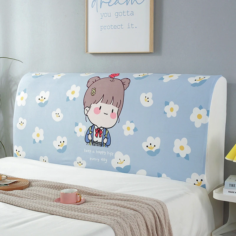 

Elastic Cartoon Velvet Bed Protector Dustproof Cover Headboard Dust-proof Removable Washable Concise Stylish Household Products