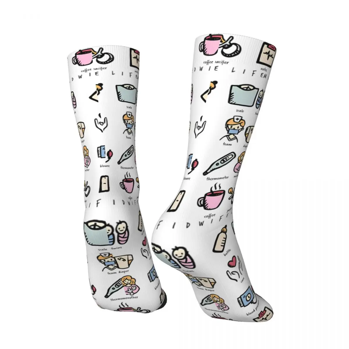 Skarpety męskie Pończochy położnicze Zimowe nowość Miękkie skarpetki Drukowane antypoślizgowe na deskorolkę