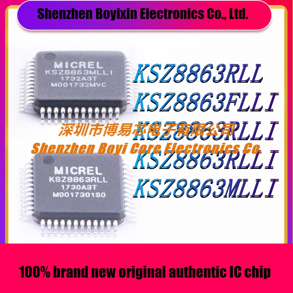 

KSZ8863RLL KSZ8863FLLI KSZ8863RLLI KSZ8863RLLI KSZ8863MLLI Package: LQFP-48 New oOriginal Authentic Ethernet Chip IC