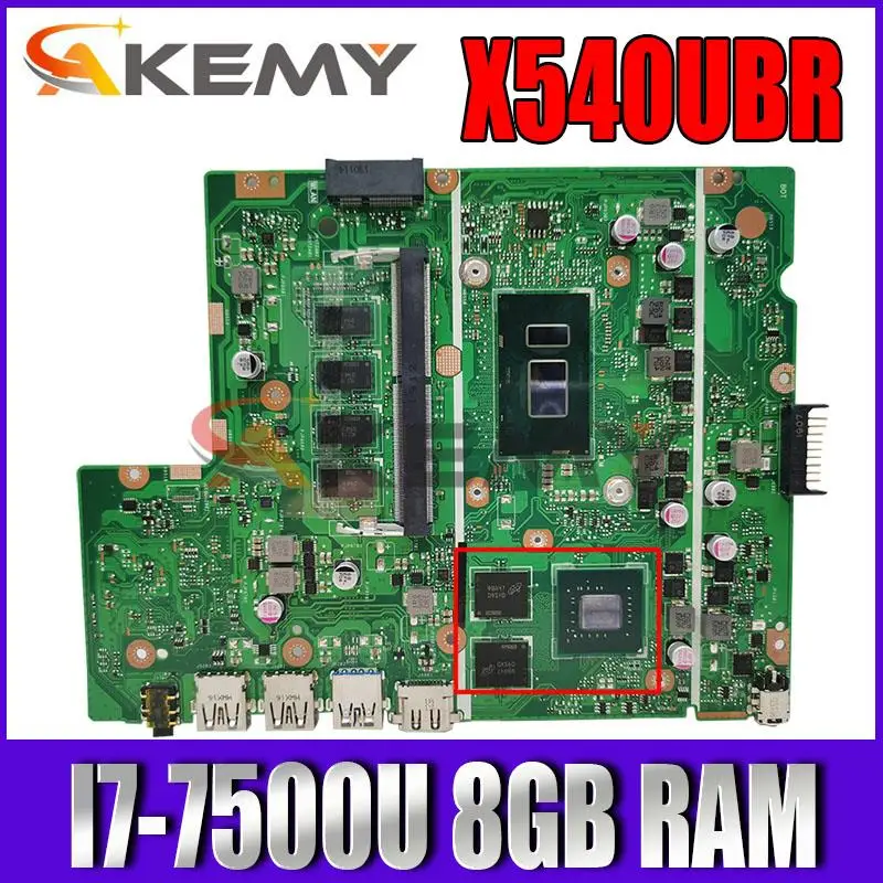 

Ноутбук Akemy X540UBR, модель X540UB X540UBR X540UV, материнская плата ноутбука, системная плата, телефон 8 ГБ ОЗУ V2G, протестирован на 100%, ОК