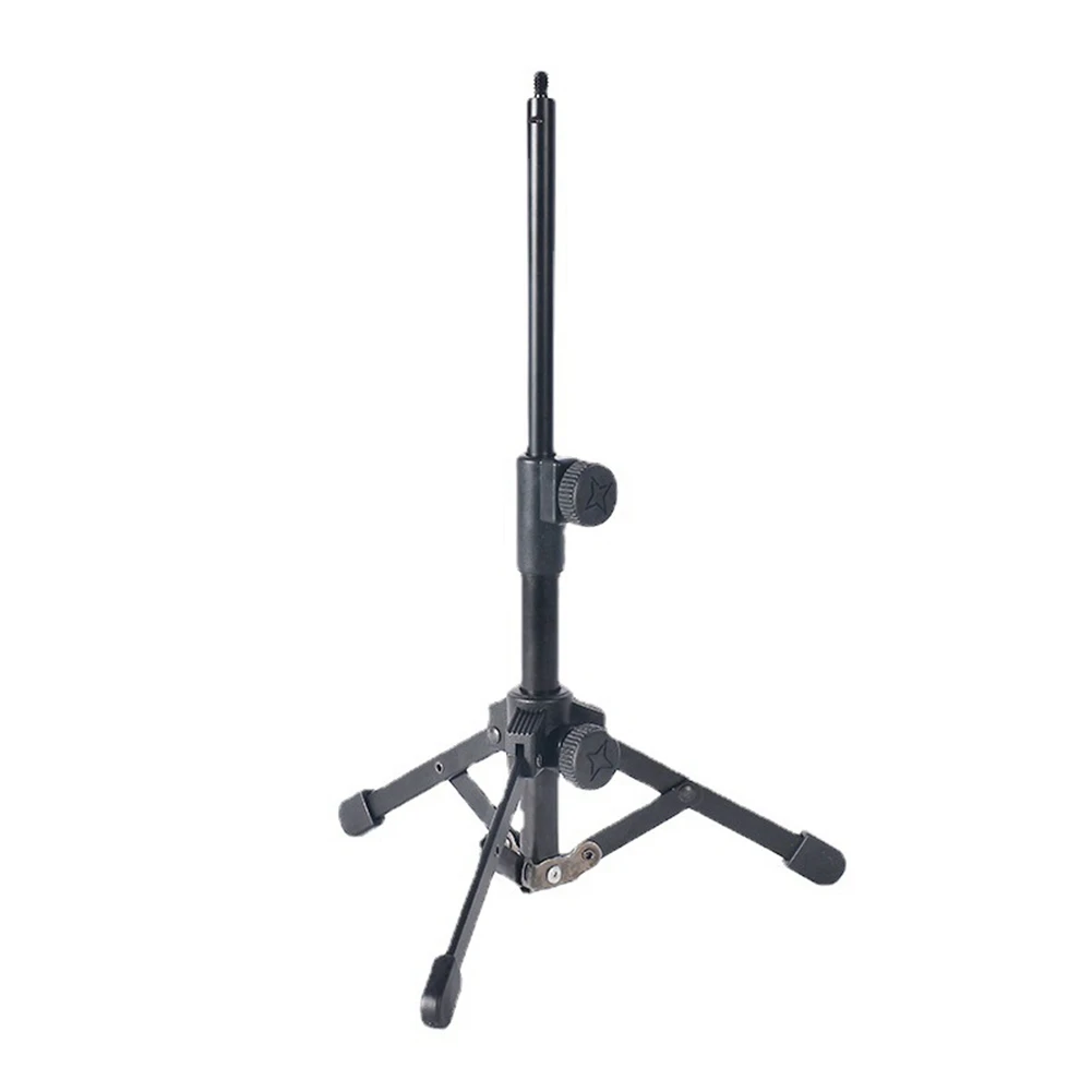 

Mini Tabletop Tripod Microphone Mic Stand Holder with 1/4 Inch Threaded for Meetings Lectures Speaking and