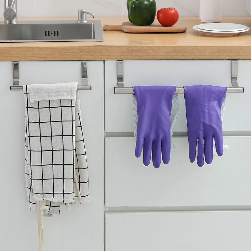 

Telescopic Stainless Steel Storage Rack Kitchen Cabinet Towel Rag Holder Cleaning Cloth Hanging Shelf Home Bathroom Organizer