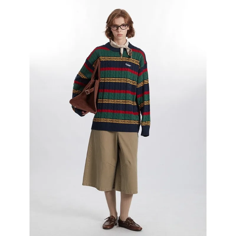 HeyHenry женские свитера 2024 осень/зима новинка повседневная толстовка с круглым