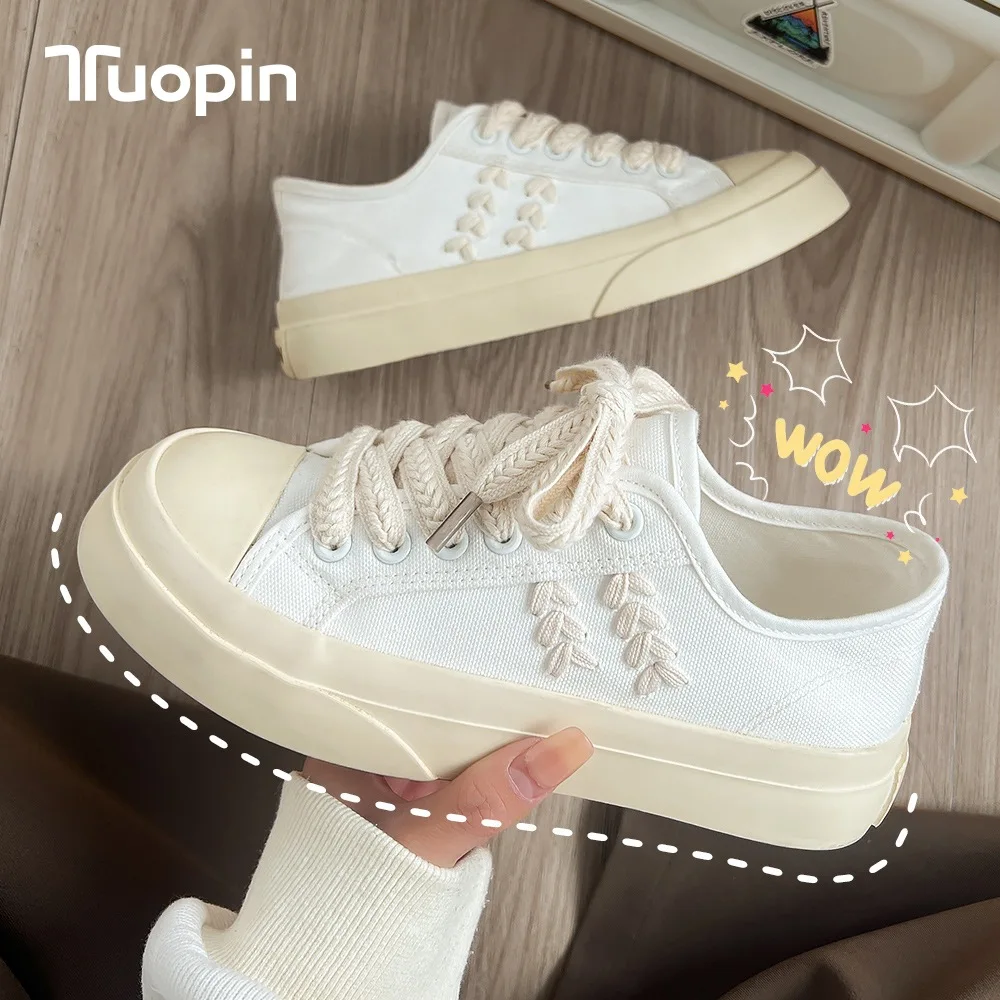 New Fashion Canvas Shoes Small White Shoes Casual Student Shoes Summer Breathable Women's Flat Shoes Board Shoes Platform Shoes