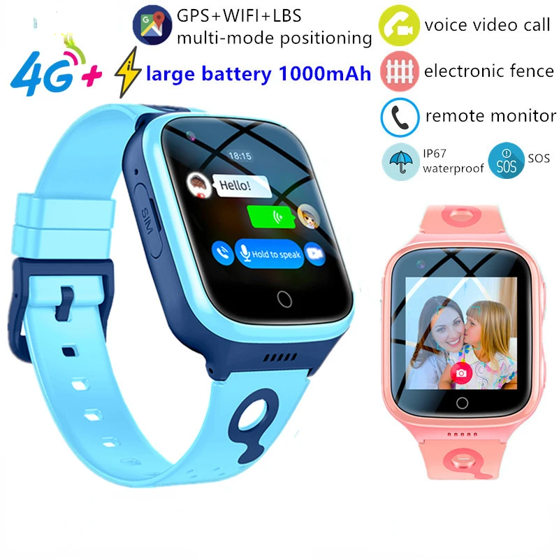 

4G Dzieci Smartwatch Z Funkcją Telefonu 1000mAh Wodoodporny IP67 Połączenie Wideo SOS GPS LBS WIFI Monitor Lokalizacji Genuine