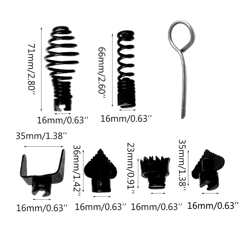 

16mm dredging machine spring cutter head Drain Cleaner Sewer Sinks Basin Pipeline Clogged Remover Bathroom Toilet Sewer Tools