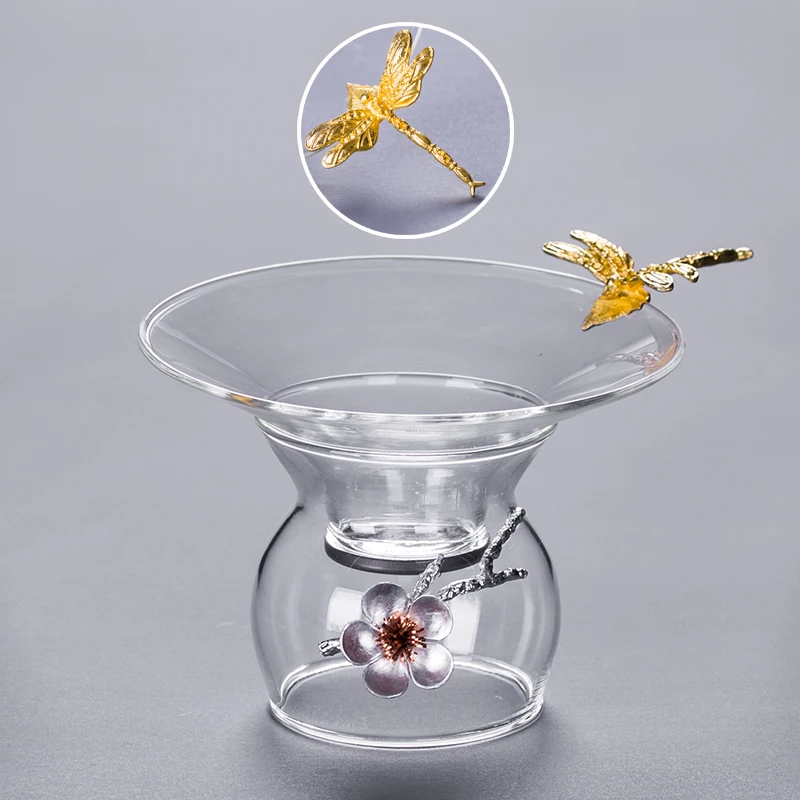 

Jintai Blue Tinned Glass Teafilter Glass Kungfu Tea Set Accessories Japanese Glass Tea Dispenser Strainer
