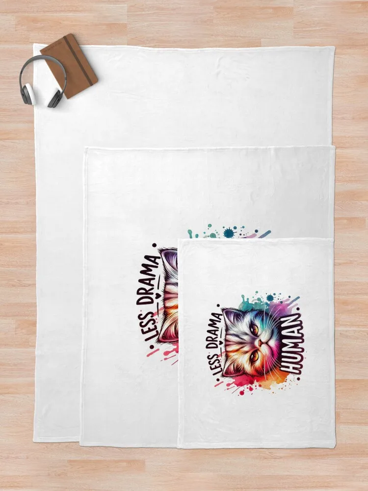 Меньше драмы человека – саркастический дизайн кота для футболок кружек наклеек