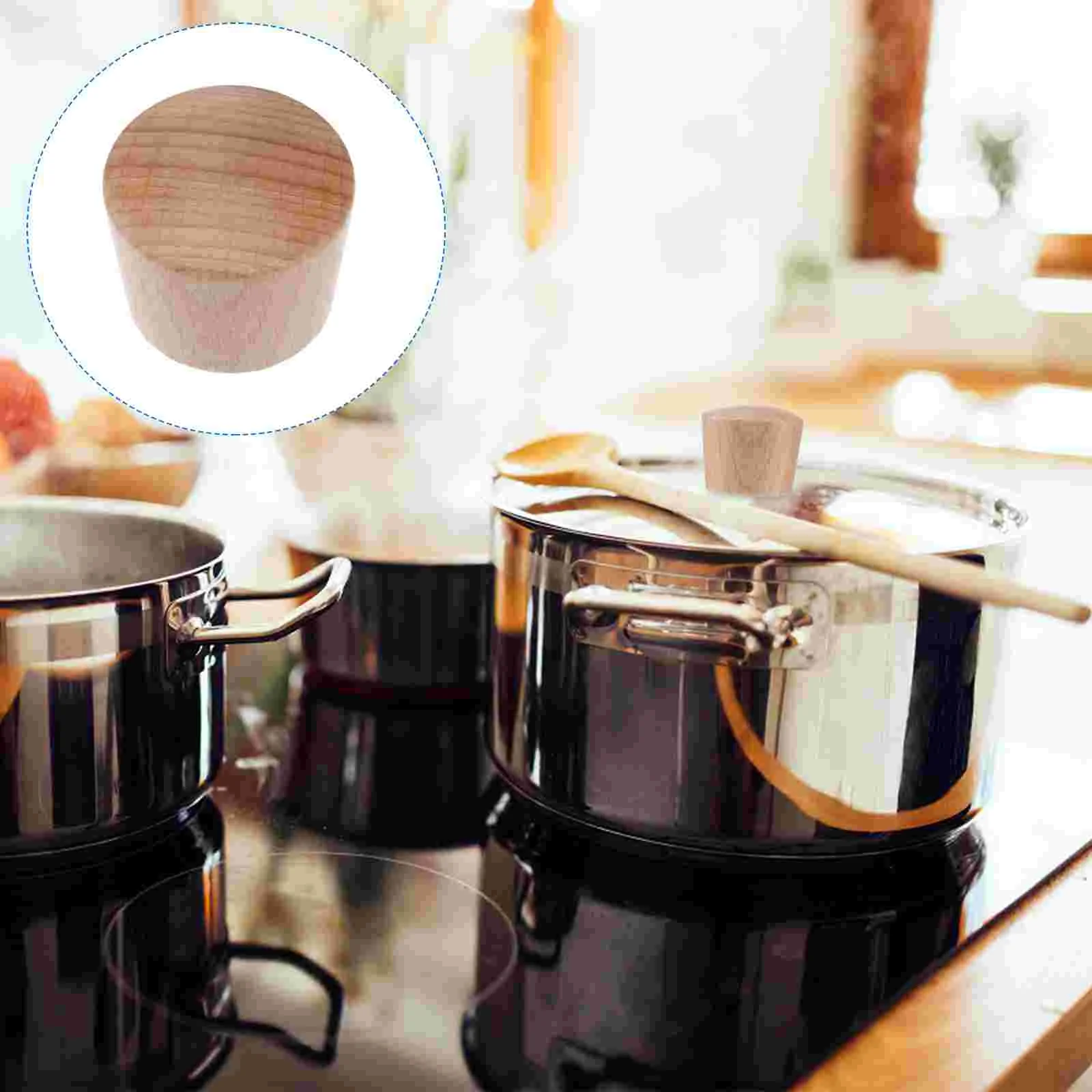 

Lid Pot Knob Replacement Handle Cover Knobs Kettle Pan Universal Wooden Cookware Saucepan Tea Handles Lids Crock Grip Heating