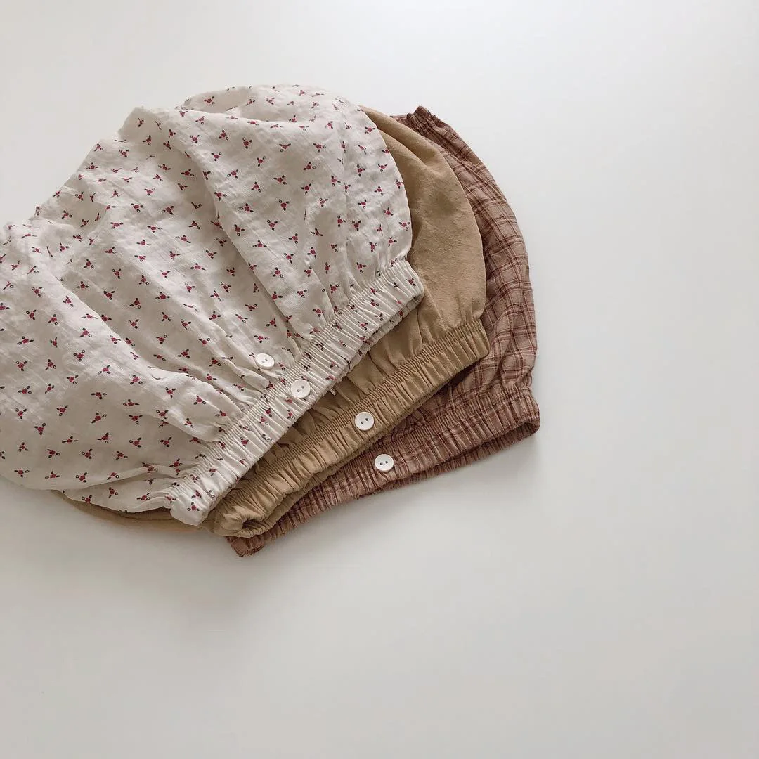 RiniLucia Newborn Baby Shorts Linen Cotton Infant Bloomer Kids Short Pants Toddler Girls Clothing Soft Breathable Child