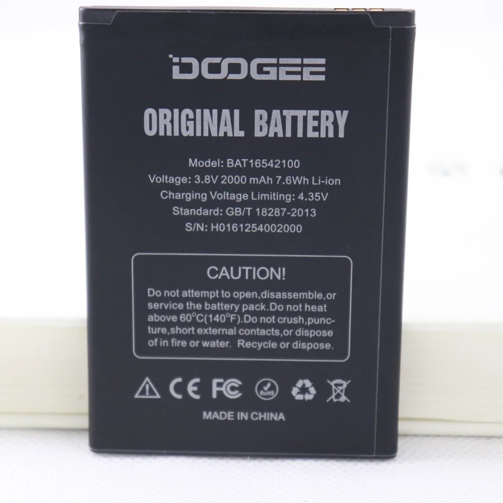 

5 шт. 10 шт. 20 шт. Аккумулятор Для DOOGEE X9 Mini 5,0 дюйма аккумулятор BAT16542100 2000 мАч