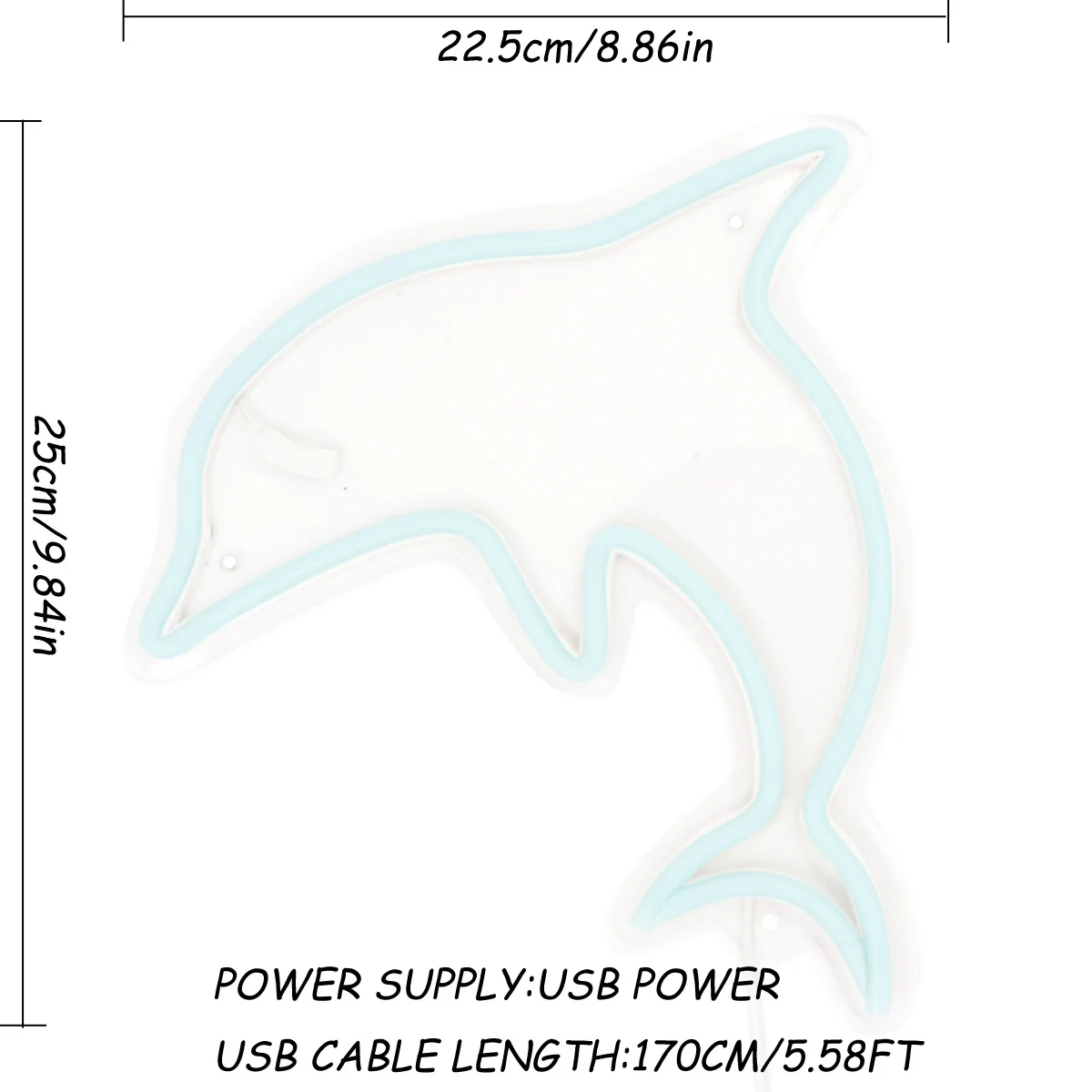 Рисунок 2 - неоновая вывеска в виде дельфина для украшения комнаты