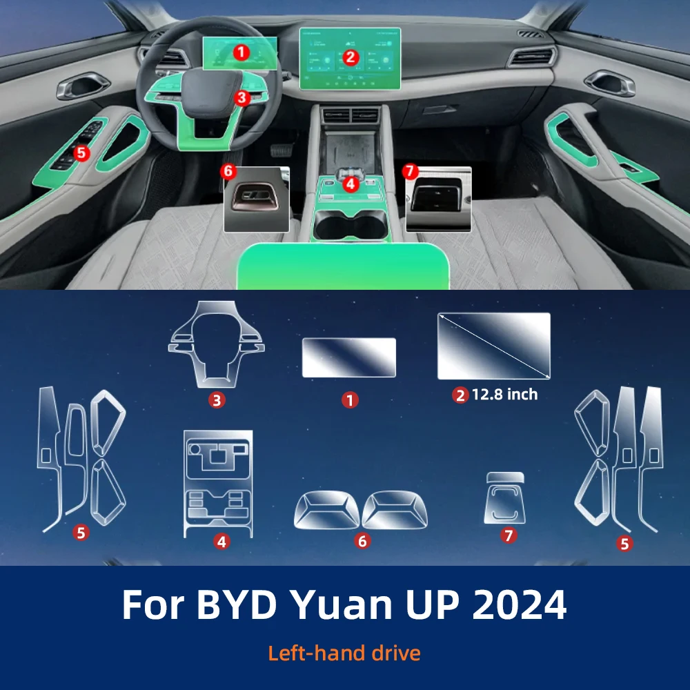 

Внутренняя пленка для BYD Yuan UP 2024 ATTO 2, прозрачная ТПУ PPF, GPS-панель переключения передач, центральная консоль, защитная наклейка от царапин