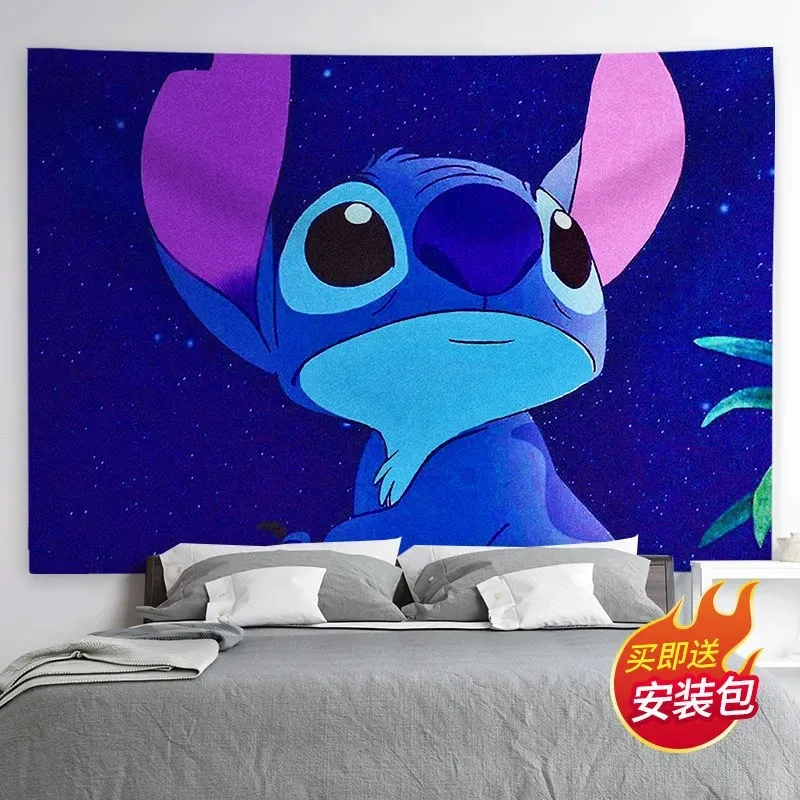 Disney-tapiz de Lilo & Stitch para decoración de habitación de niños, tapices para colgar en la pared, decoración de la casa, arte de pared