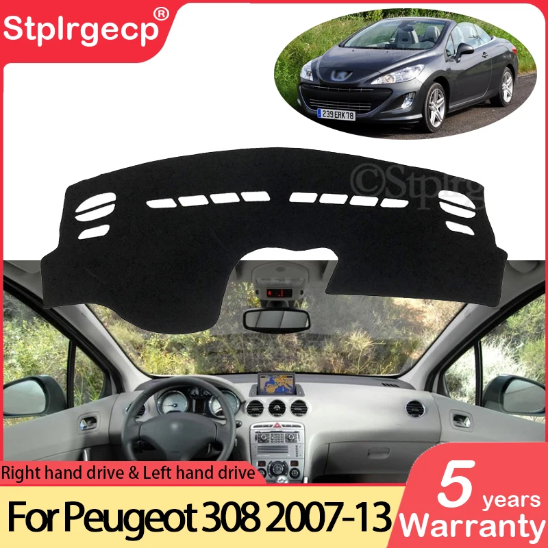 

Противоскользящий коврик для Peugeot 308 t7 2007 ~ 2013 308cc 308sw, накладка на приборную панель, Солнцезащитный коврик, защитные аксессуары для ковра 2008 2010 2011
