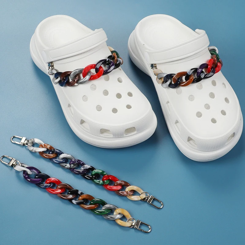 

Hole Shoes Buckle chain Croc Charms Accessories Bling Rhinestone Girl Gift For Shoe Decor Pearl Buckle Chain Shoe Accessories