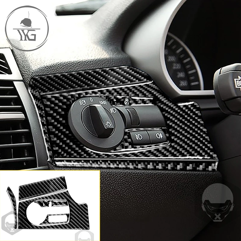 

Car Headlight Switch Light Control Button Panel Cover Carbon Fiber Stickers Accessories For Bmw Z Series Z4 E85 E86 2003-2008