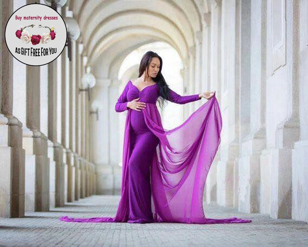 NEW Mercerized Cotton with A Spinning Pregnant Woman Fluttering Tail Fluttering Sleeves Long Skirt Photography Dress