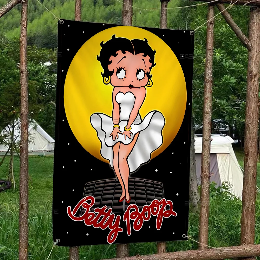 B-Betty-Cute-B-Boop DIY Flag For Family Group Photo Living Room Home Dorm Decor Wall Art Banner