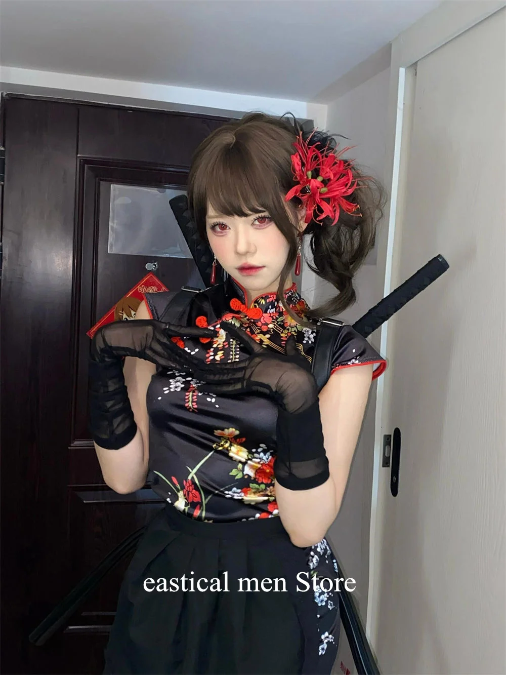 Атласное платье Ципао для девочек летняя уличная одежда улучшенное в китайском