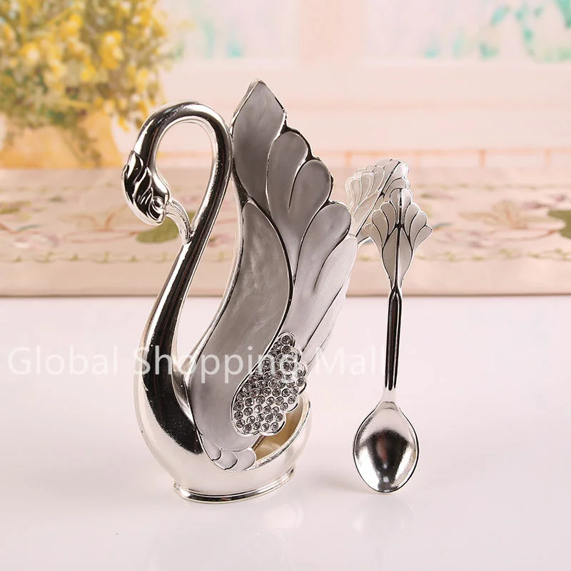 

Металлическая подставка-лебедь для ложек/вилок