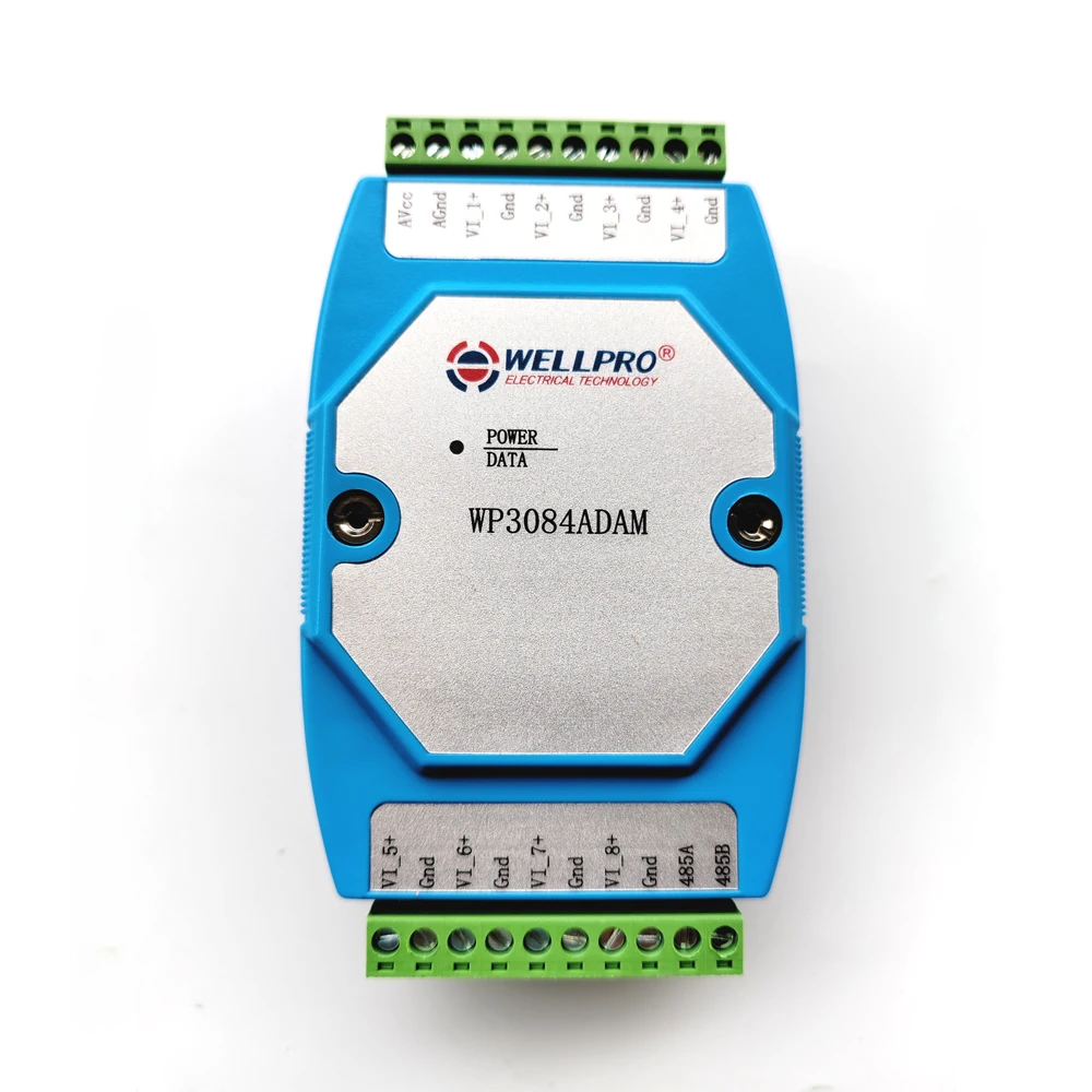 Аналоговый входной модуль сбора напряжения WP3084ADAM 8VI 0-10 в RS485 MODBUS RTU communication WELLPRO