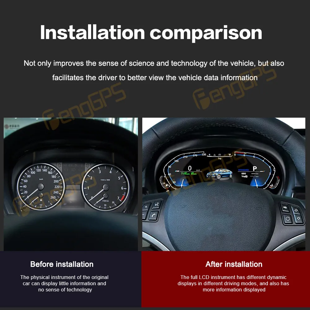 Автомобильный ЖК-цифровой кластерный прибор для BMW Old 3 Series 2005-2012 виртуальный