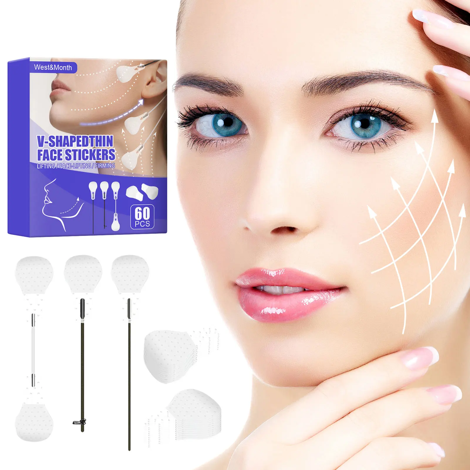 

Facial Patches 60PCS Face Lifting Tape Face Tape Makeup Beauty Prevent Saggy Eye Neck Double Chin Adhesive