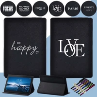 tablet case for lenovo tab e10 m10 pu leather text series folio shell for smart tab m10 fhd plus flim stand cover with stylus