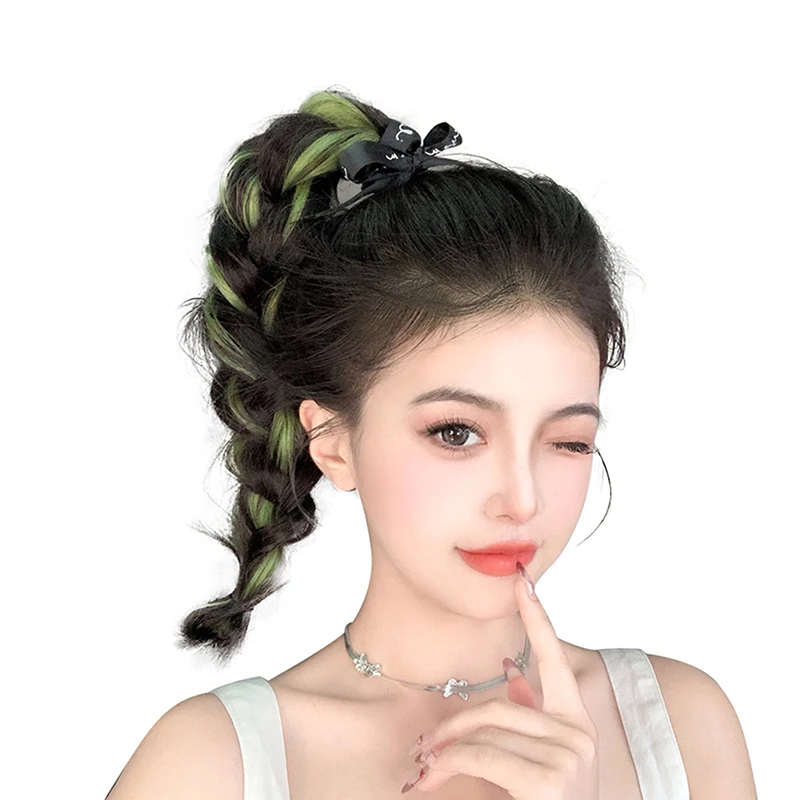 Highlight Synthetic Self-Winding Hair Bundle Wavy DIY Bun Ponytail Head Artifact Braided Extension Hairpiece