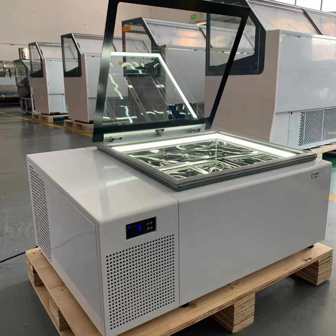 Мини-однотемпературная морозильная камера для мороженого стеклянная дверь с