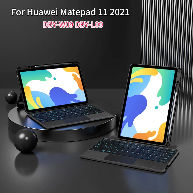 

Magnetic Detachable Touchpad Keyboard Mouse Case for Huawei Matepad 11 2021 DBY-W09 with 7 Colors Backlight RGB Keyboard Casing