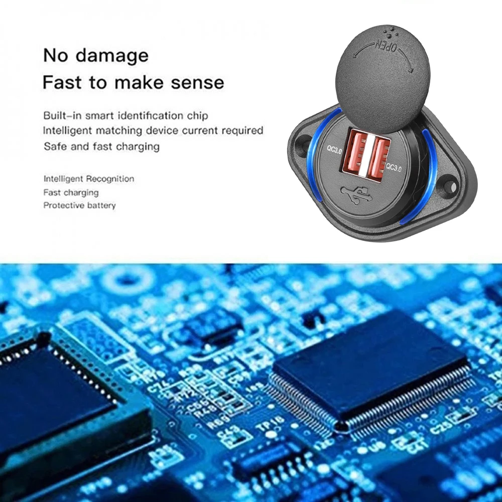 Быстрая зарядка QC 3 0 двойное зарядное устройство USB розетка для телефона 12 В/24 В 36