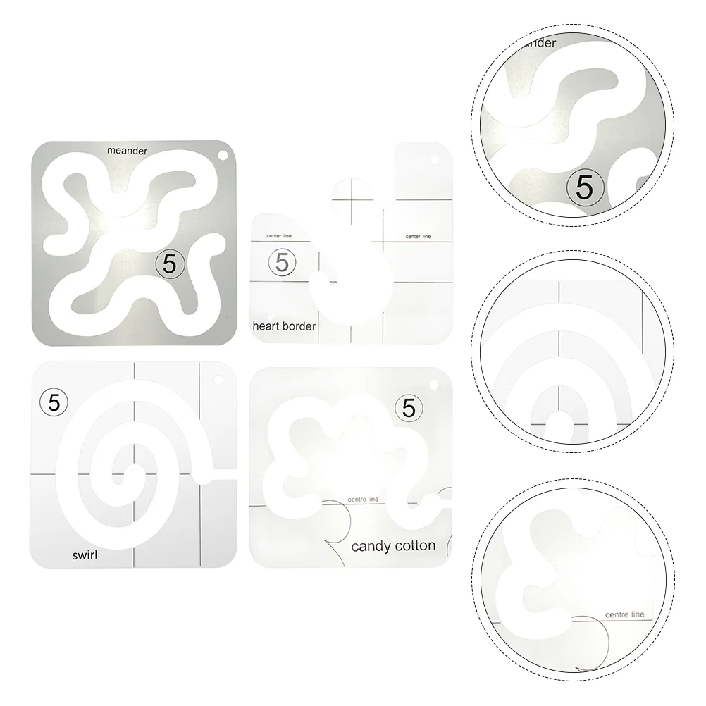 

4pcs Acrylic Sewing Rulers DIY Stitching Rulers Hollow Sewing Painting Templates