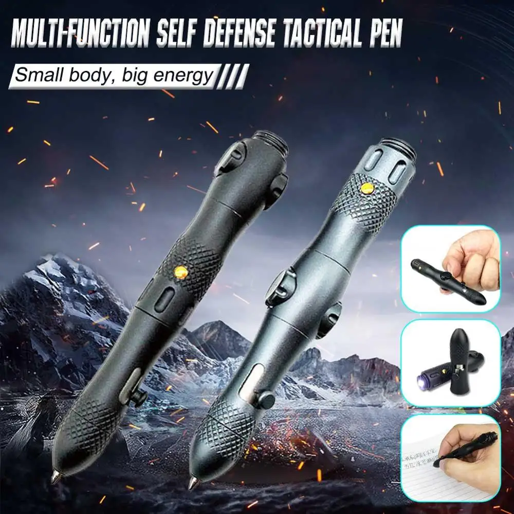 

Security Tools Multifunction Self Defense Tactical Pen with LED Light Emergency Glass Breaker Outdoor Survival EDC Tool Camping