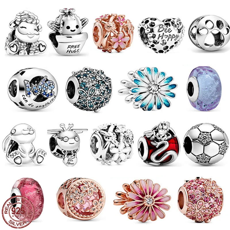 

Женский серебряный Кактус в горшке, розовое золото, ромашки в форме сердца, подходят для оригинального браслета Пандоры, сделай сам, изысканные ювелирные изделия, подарок