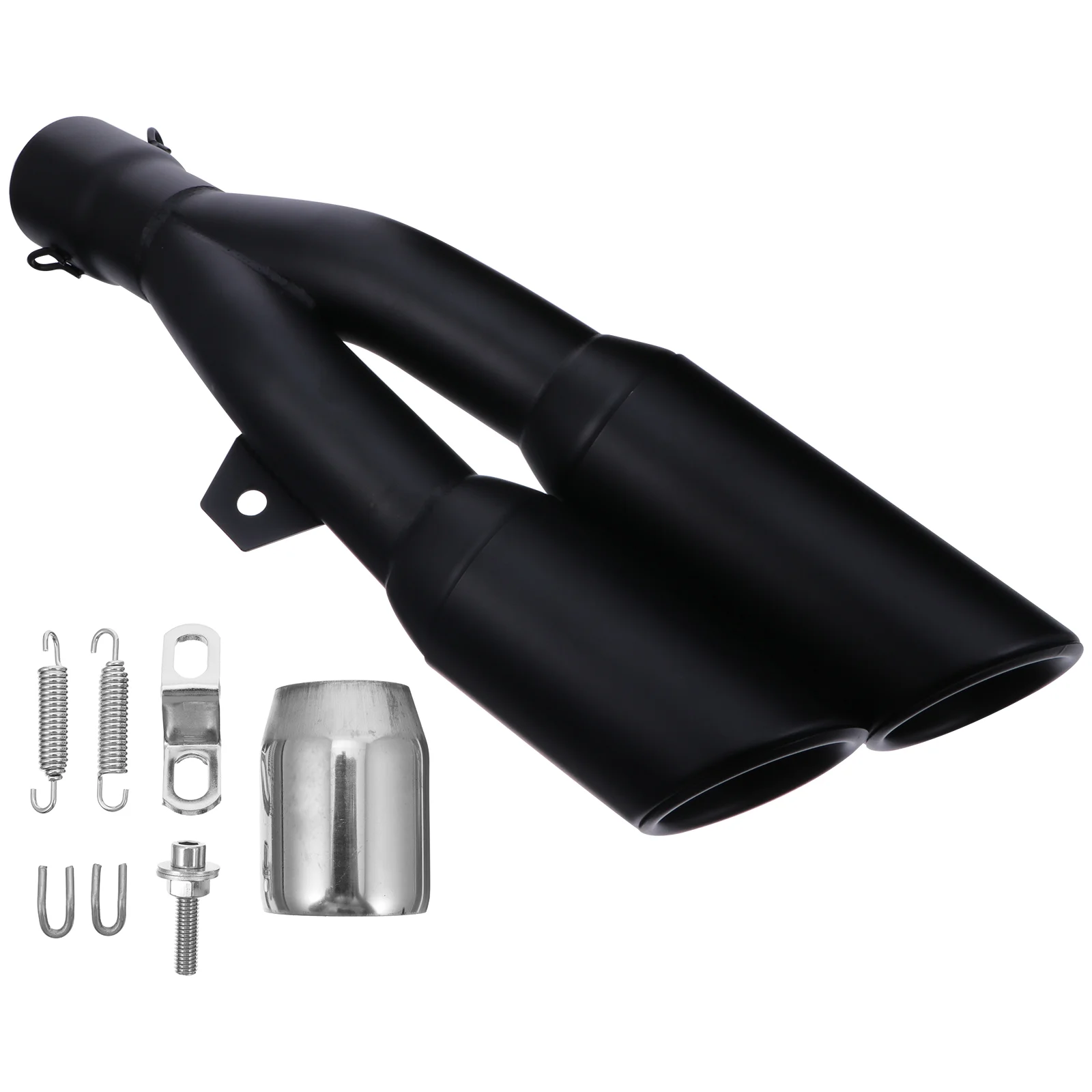 

1 Set Universal Motorcycle Dual Outlet Exhaust Muffler Tail Pipe Silencer