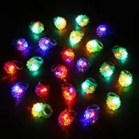 

Novelty Place [Party Stars] Flashing LED Bumpy Jelly Ring Light-Up Toys (24 Pack)