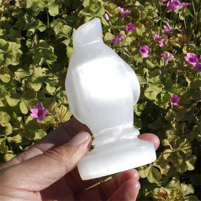 

1 Pcs Natural White Selenite Stone Penguin For Home Decoration
