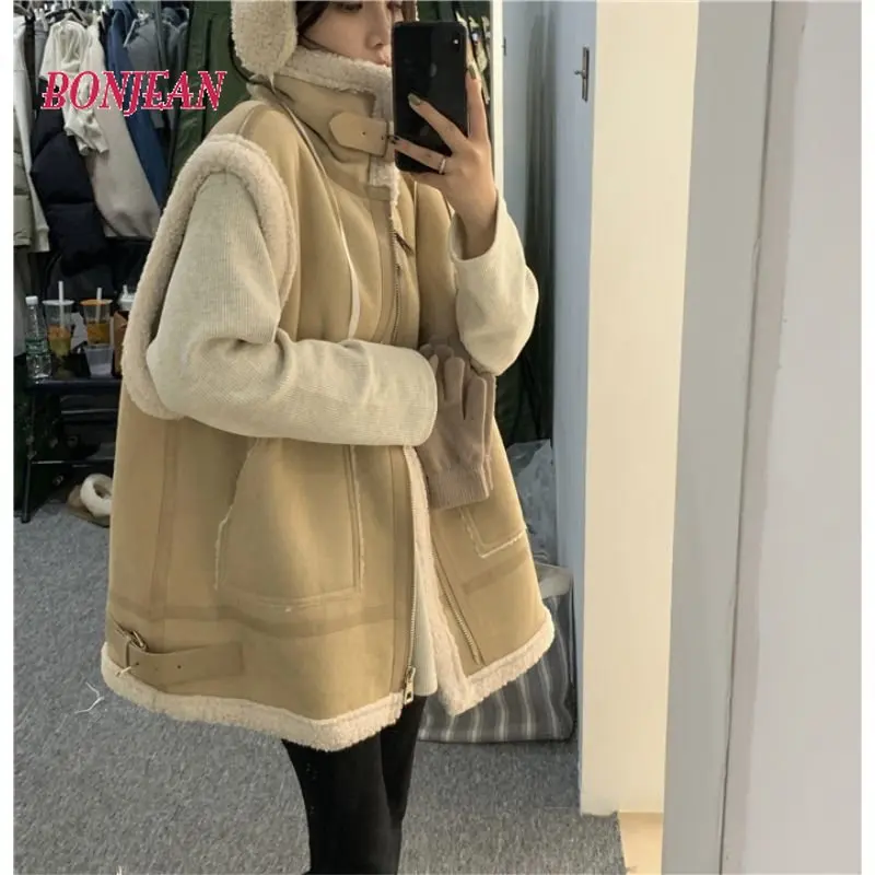 Autumn Winter Women's Fleece Packet Cotton Jacket Parkas Coats Winter Clothes Women Tops  Stand Collar Cotton Padded Outwear